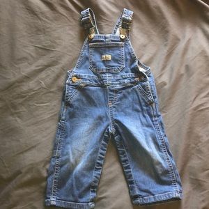 Wrangler jean overalls. 6-9 months